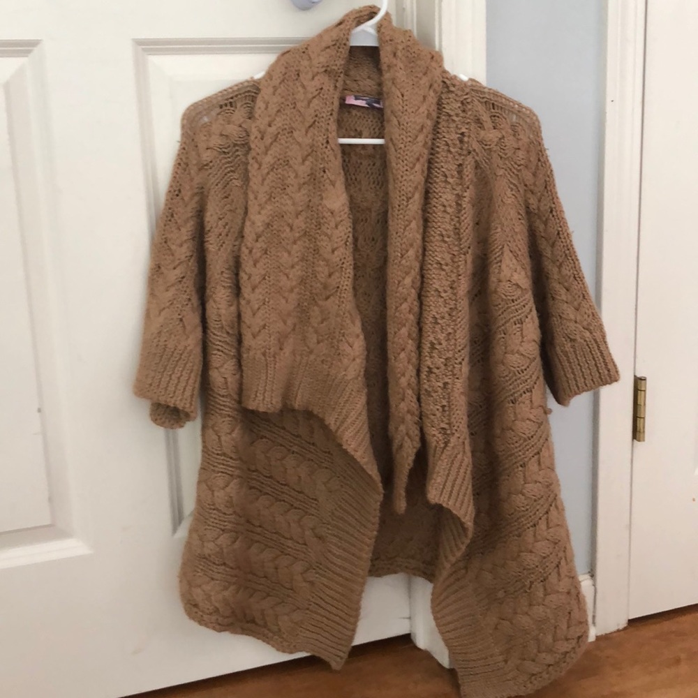 Calypso Alpaca Wool Tan Drape Sweater